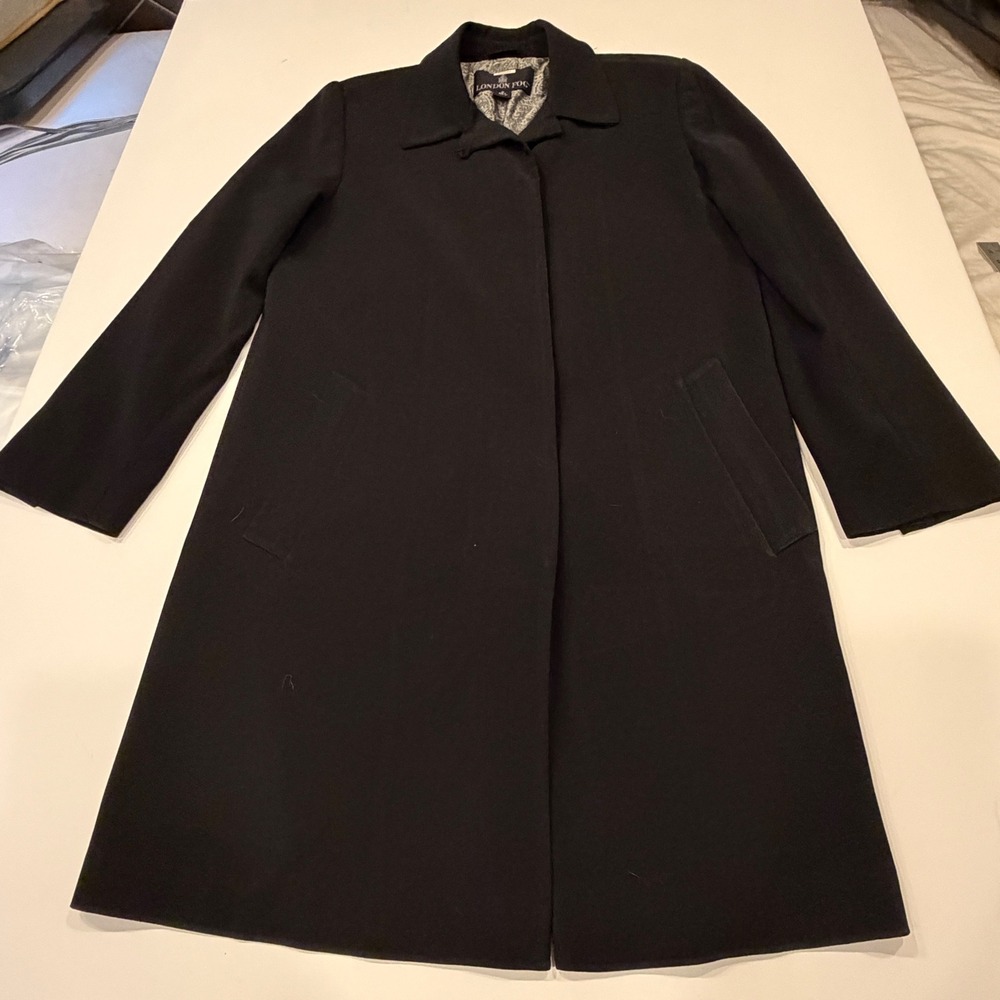 London Fog Women S Petite Black Maxi Overcoat Minimalist Quiet Luxury
